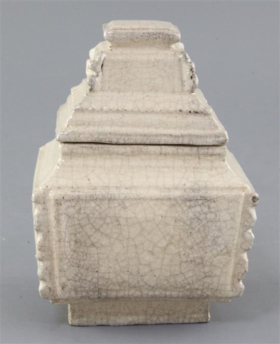 A Chinese Guan-type censer and cover, Fang Gui, 17th / 18th century, height 18cm